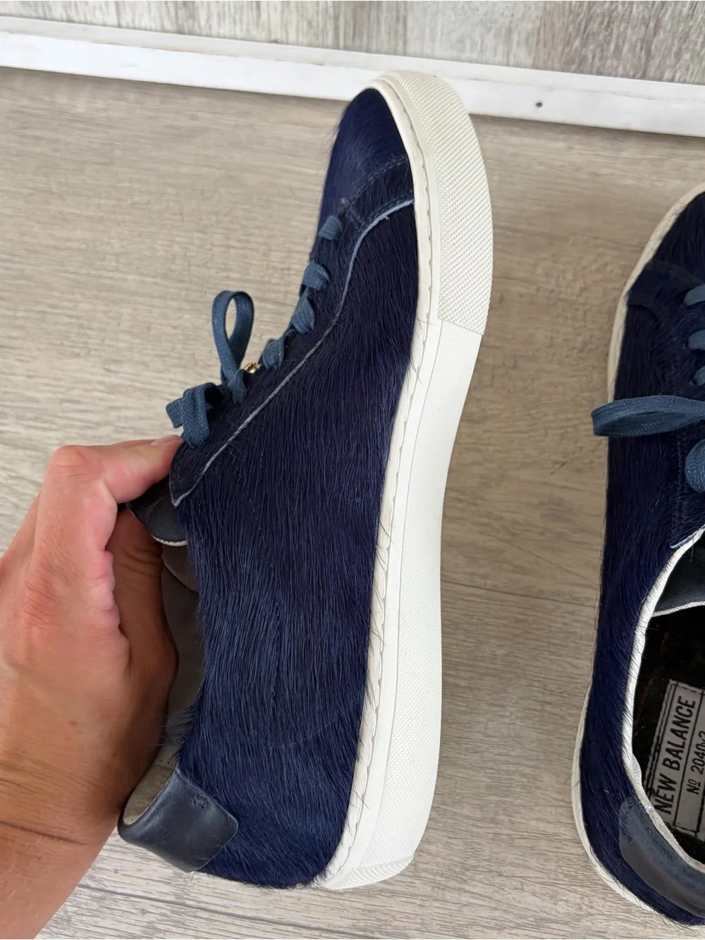 True Religion Blue Fur Sneakers Mens 10 42 Low Top Y2K Funky Club Shoes